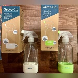 Grove Co. Glass Refillable 2-Pack Spray Bottles for Cleaning Solutions 2 x 16